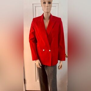 Vintage Red Pure Silk Jacket By S Shamash  & Sons Small